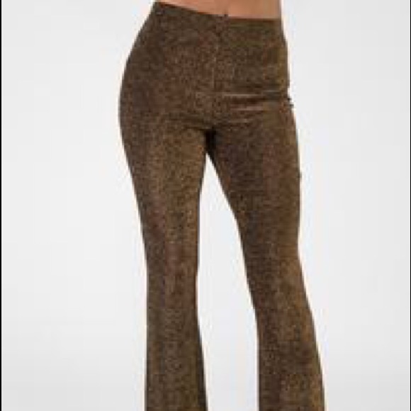 Bronze Gold Shimmer Two Piece Pant Suit NWT Size Small - Picture 4 of 7